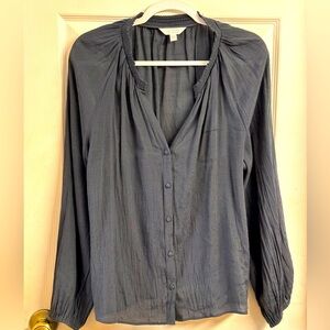 LC-Lauren Conrad Black long sleeve see through blouse XXL